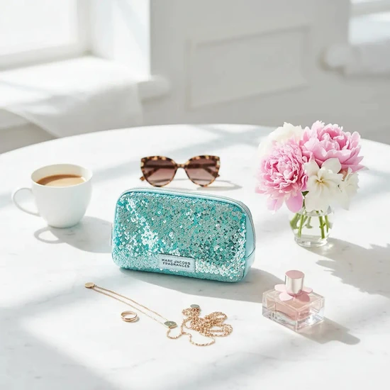 Marc Jacobs Fragrances Women's Pink Sparkling Cosmetics Pouch