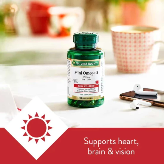 Nature's Bounty Mini Omega-3 450mg EPA/DHA Softgels 60