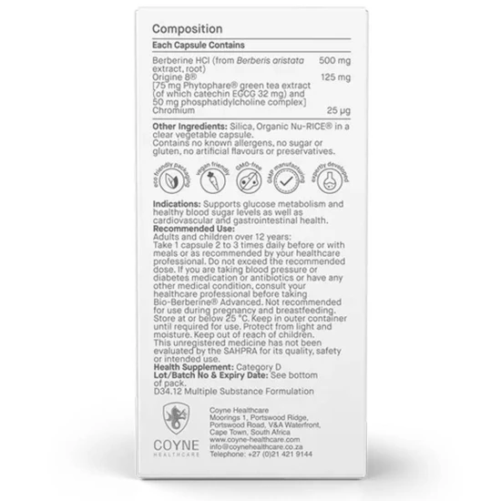 Coyne Healthcare Bio-Berberine Advanced Capsules 60 Capsules