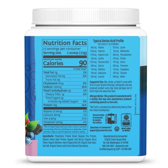 SunWarrior Protein Warrior Blend Berry 375g