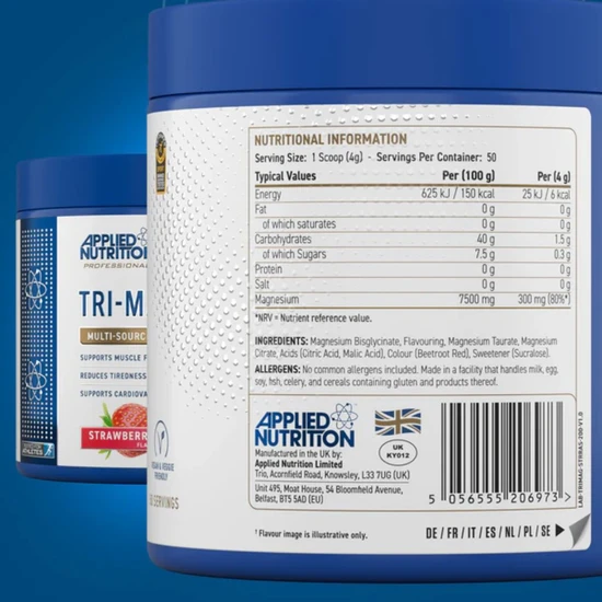 Applied Nutrition Tri-Magnesium Blue Raspberry 200g