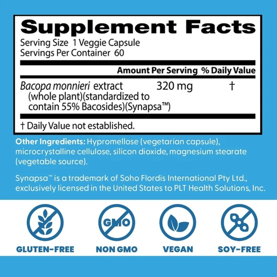 Doctor's Best Bacopa With Synapsa 320mg Vegicaps 60 Vegicaps