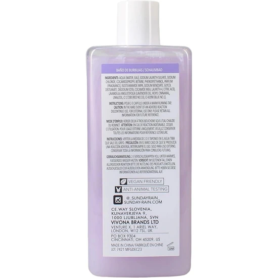 Sunday Rain Sleep Easy Lavender & Cedarwood Bubble Bath 450ml