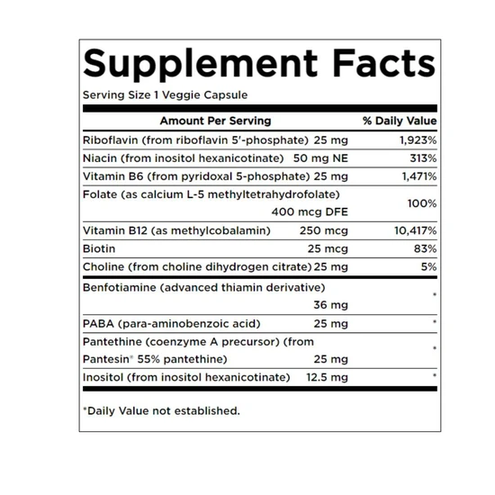 Swanson Activated B-Complex Capsules 60 Capsules