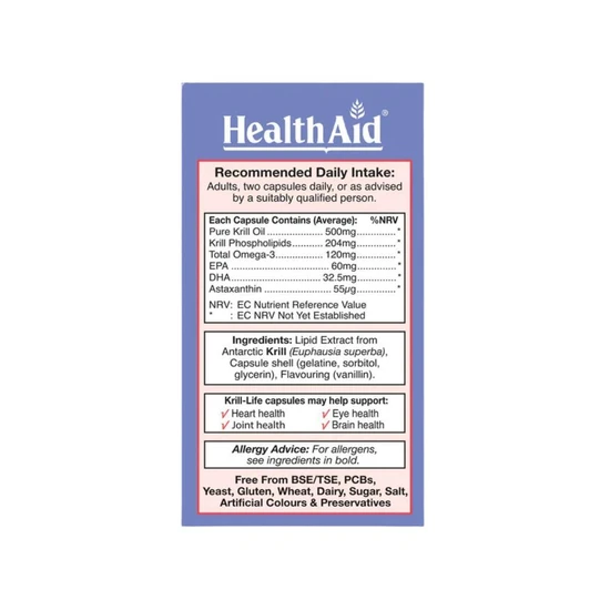 Health Aid Krill-Life Capsules 60 Capsules