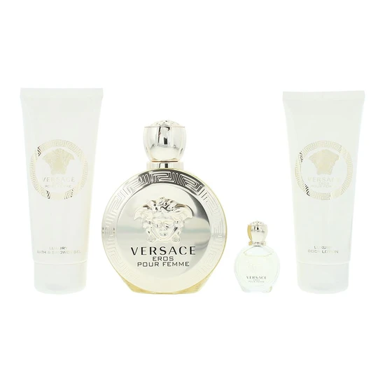 Versace Eros Femme Eau De Parfum 100ml Gift Set 100ml, 5ml, 100ml Bath/Shower Gel & 100ml Body Lotion
