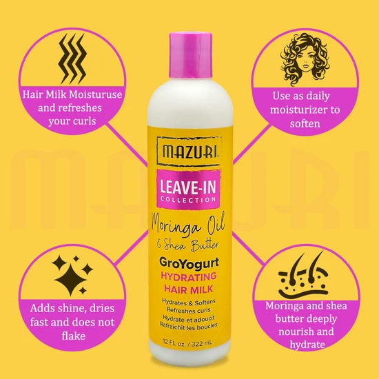 Mazuri Leave-In Collection Groyogurt Hydrating Hair Milk 322ml