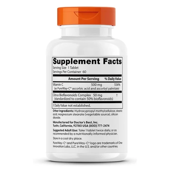 Doctor's Best Sustained Release Vitamin C With PureWay-C 500mg Tabs 60