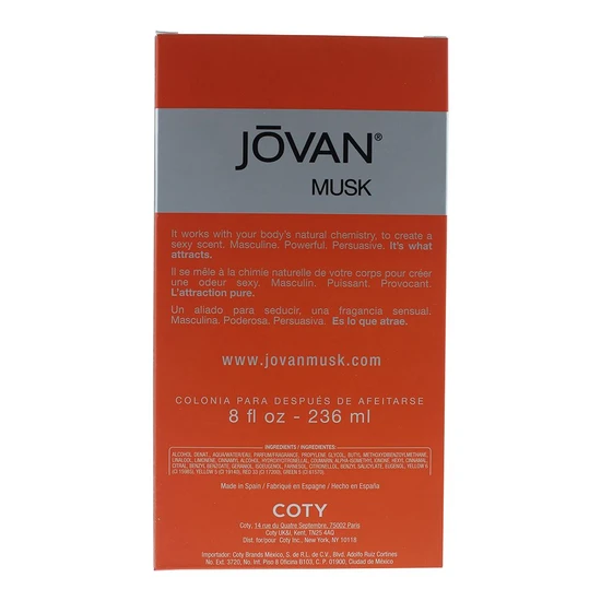 Jovan Musk For Men Aftershave Cologne Splash 236ml