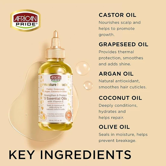 African Pride Moisture Miracle Strengthen & Protect 5 Essential Oils 118ml