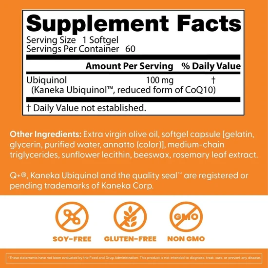 Doctor's Best Ubiquinol With Kaneka QH 100mg-60 Softgels