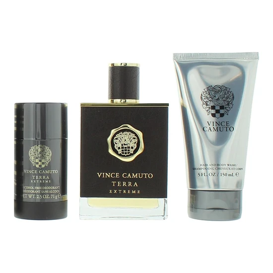 Vince Camuto Terra Extreme Gift Set 100ml Eau De Parfum + 150ml Shower Gel + 75ml Deodorant Stick