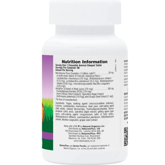 Nature's Plus Animal Parade Acidophikidz Chewables 90 Chewables