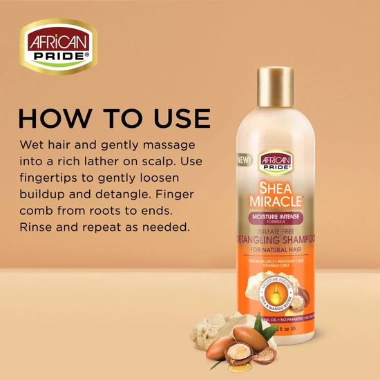 African Pride Shea Miracle Detangling Shampoo 355ml