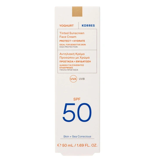 Korres Yoghurt Tinted Sunscreen Face Cream SPF 50 50ml