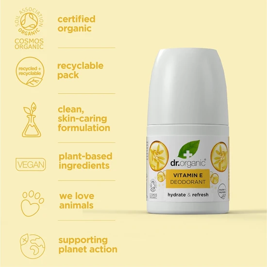 Dr. Organic Vitamin E Deodorant Roll On 50ml