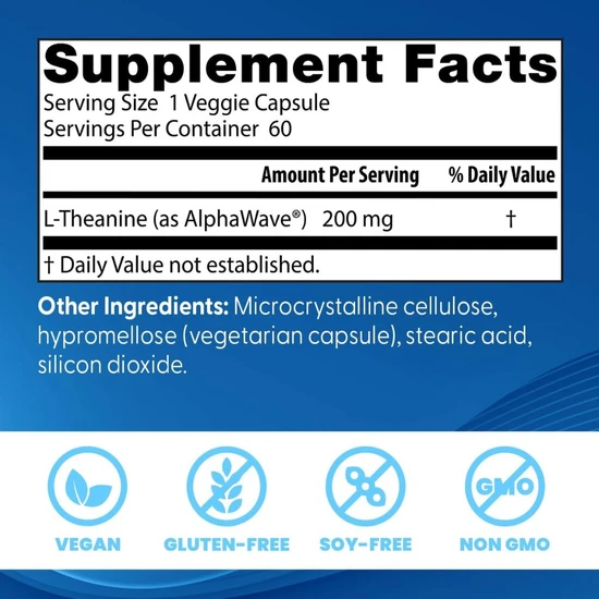 Doctor's Best L-Theanine AlphaWave Capsules 60 Capsules