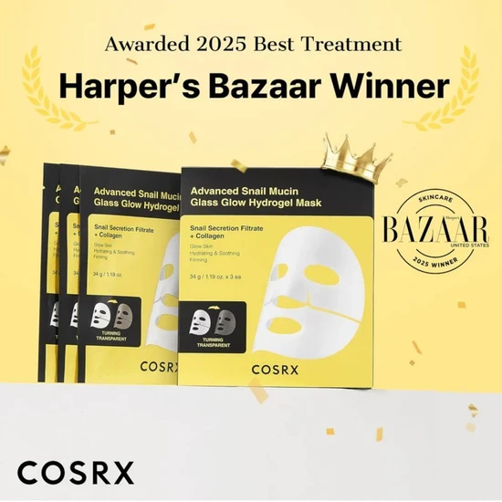 CosRx Advanced Snail Mucin Glass Glow Hydrogel Face Mask 34g