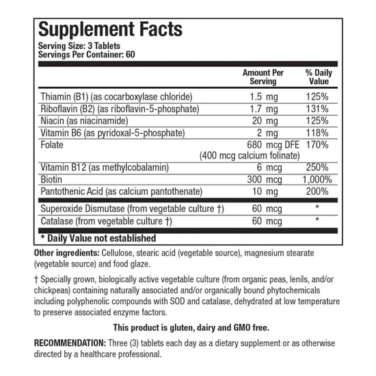 Biotics Research Bio-B 100 Vitamin B Complex Tablets 180 Tablets