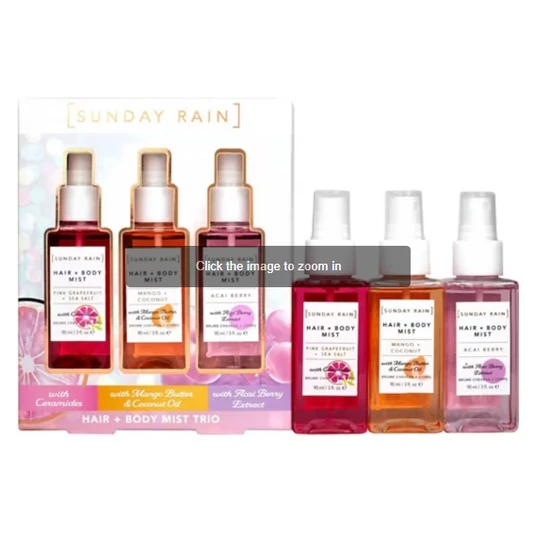 Sunday Rain Hair & Body Mist Trio