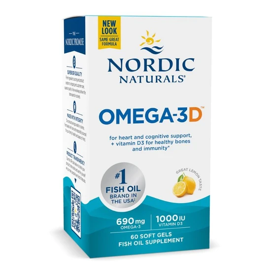 Nordic Naturals Omega-3d 690mg Lemon Softgels 60 Softgels