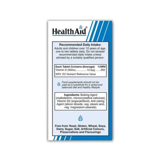 Health Aid Vitamin D 500iu Tablets 60 Tablets
