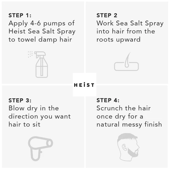 Heist Labs Sea Salt Texture & Grip Styling Spray 250ml