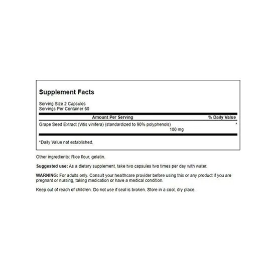 Swanson Grape Seed Extract Capsules 120 Capsules