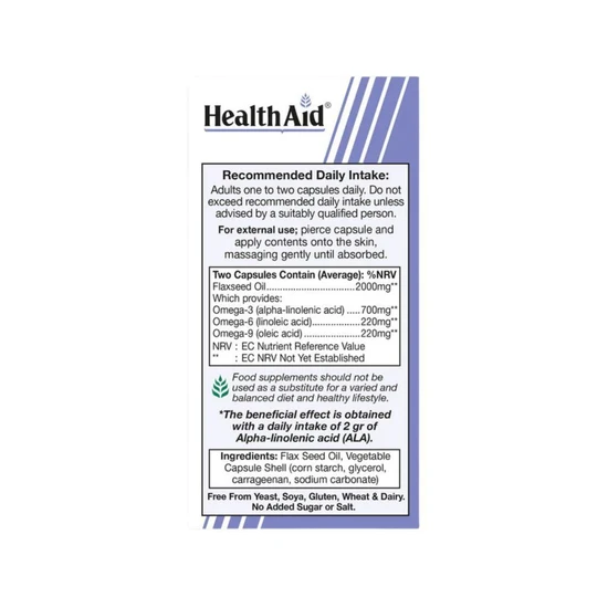 Health Aid Vegan Omega 3-6-9 Capsules 60 Capsules
