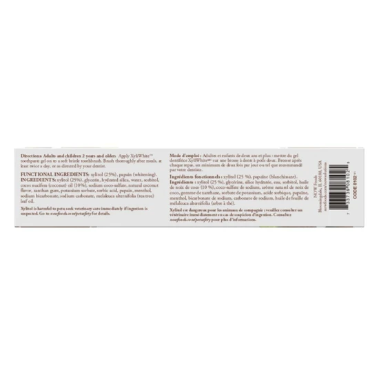NOW Foods XyliWhite Coconut Oil Toothpaste Gel 181g