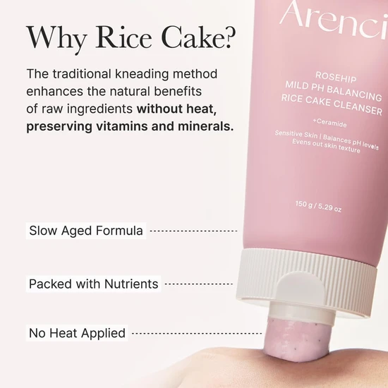 Arencia Rosehip Milk pH Balancing Rice Cake Cleanser 150g