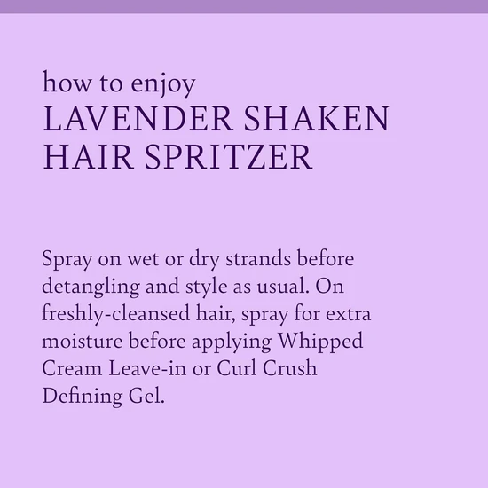 Camille Rose Lavender Shaken Hair Spritzer Detangling Spray 8 OZ