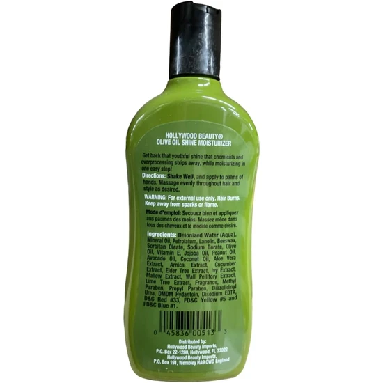 Hollywood Beauty Olive Oil Shine Moisturiser 355ml