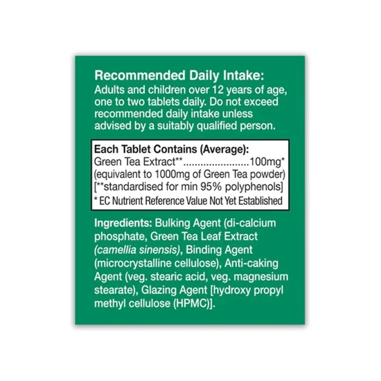 Health Aid Green Tea Extract 1000mg 60 Tablets