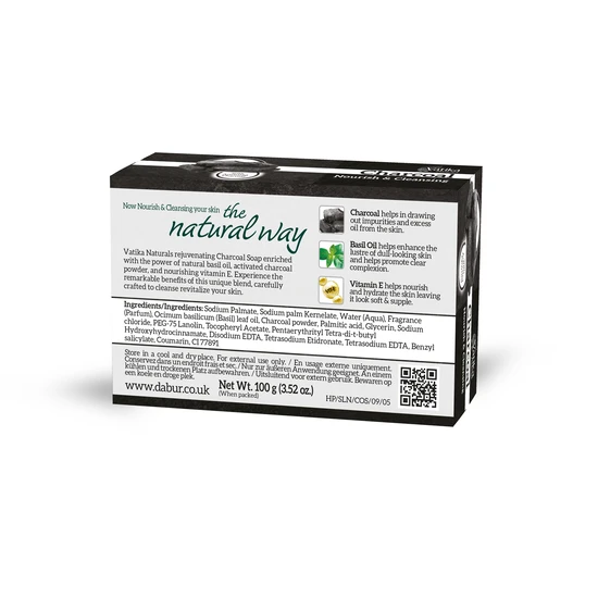 Dabur Vatika Naturals Nourish & Cleansing Charcoal Soap 100g