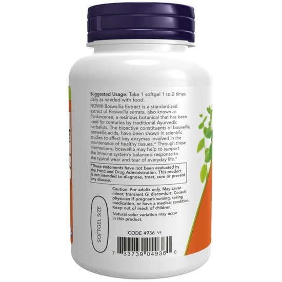 NOW Foods Boswellia Extract 500mg 90 Softgels