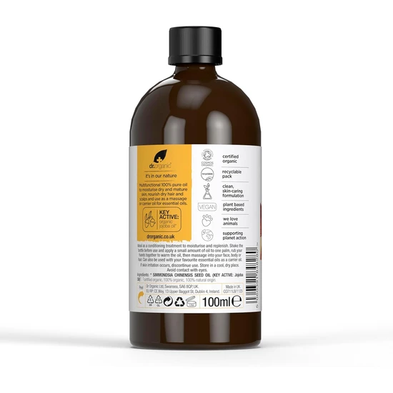 Dr. Organic Moisturise & Replenish Pure Jojoba Oil 100ml