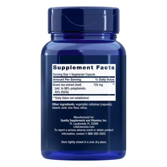 Life Extension Mega Green Tea Extract Vegicaps 100 Vegicaps