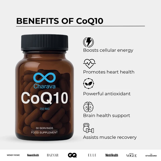 Charava UK CoQ10 Ubiquinone Coenzyme Q10 250mg 30 Days