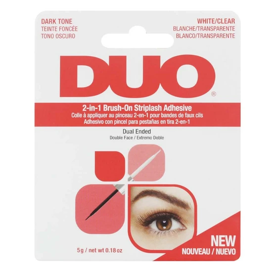 DUO 2-in-1 Brush-on Strip Lash Adhesive White/Clear + Dark Tone 5g