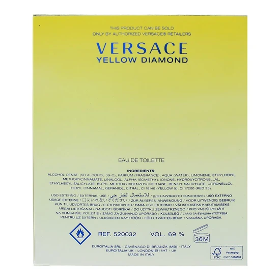 Versace Yellow Diamond Eau De Toilette 90ml