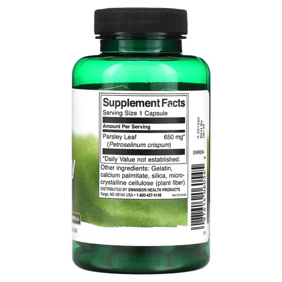 Swanson Parsley 650mg Capsules 90 Capsules
