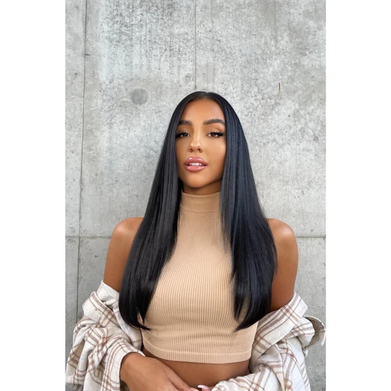 LullaBellz Thick 18" 1 Piece Straight Clip In Hair Extensions Blondette Browns