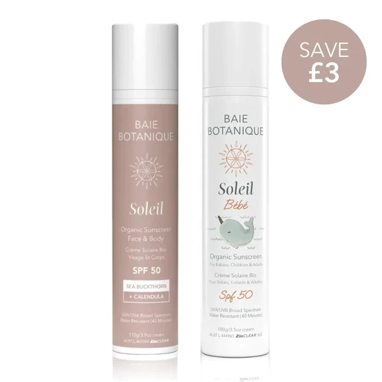 Baie Botanique Family Sun Essentials Set Face & Body Sunscreen 240g + Baby Sunscreen 240g