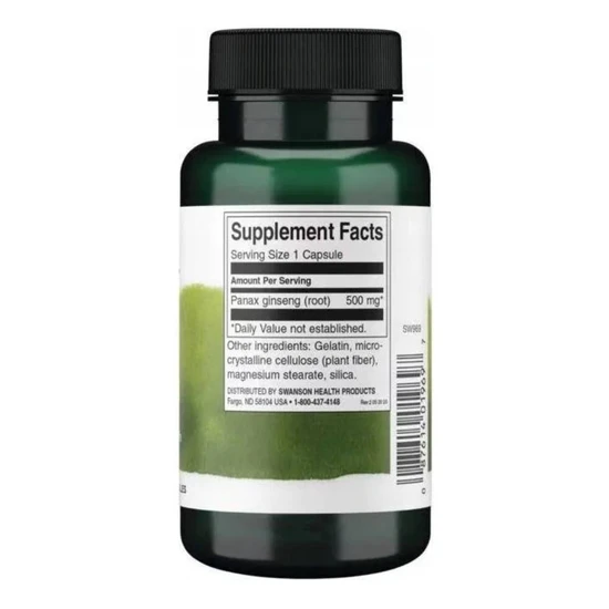 Swanson Korean Ginseng Capsules 500mg x 100