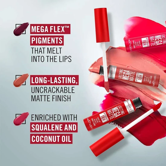 Rimmel Lasting Mega Matte 16HR Liquid Lipstick 600 Coral Sass