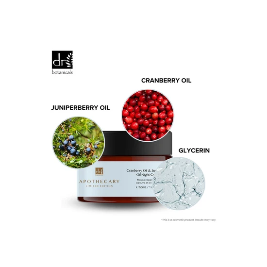 Dr Botanicals Cranberry Oil & Juniperberry Oil Night Cream + DB Charcoal & Zingy Fruits Mask Treatment