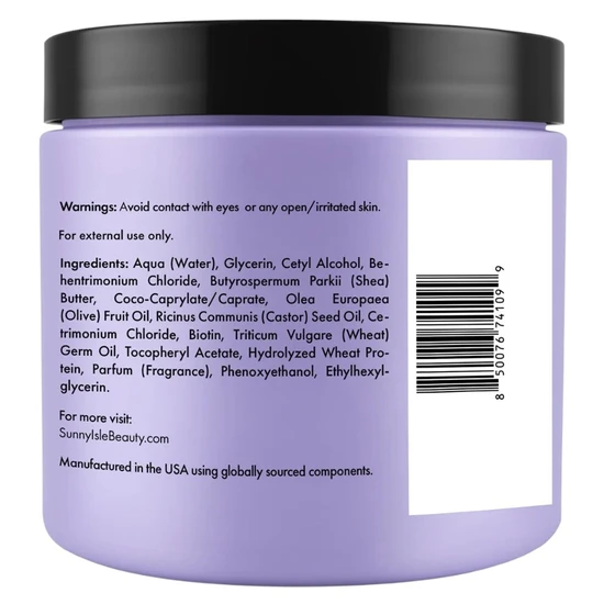 Sunny Isle Curly Girl Friendly Intensive Repair Masque 16oz