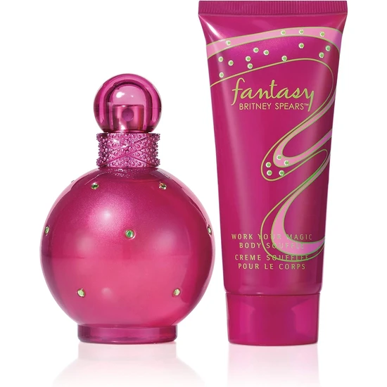 Britney Spears Fantasy Gift Set 100ml Eau De Parfum + 100ml Body Souffle