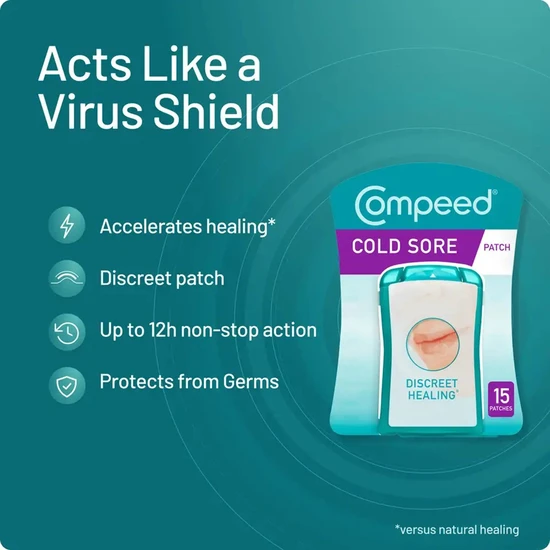 Compeed Invisible Cold Sore Discreet Healing Patch 15 Patches